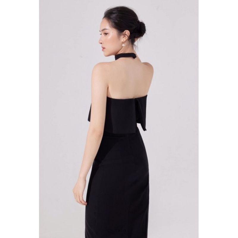 ĐẦM CÚP NGỰC XẺ TÀ KÈM CHOKER