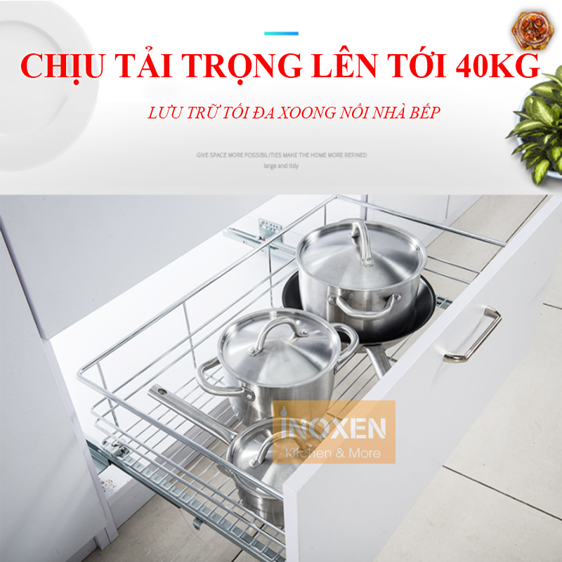 Kệ để nồi chảo gầm tủ bếp BT30480 INOXEN