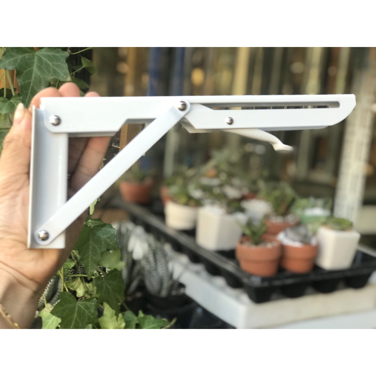 Bộ 2 Ke gấp gọn thông minh 25cm mạ sơn tĩnh điện