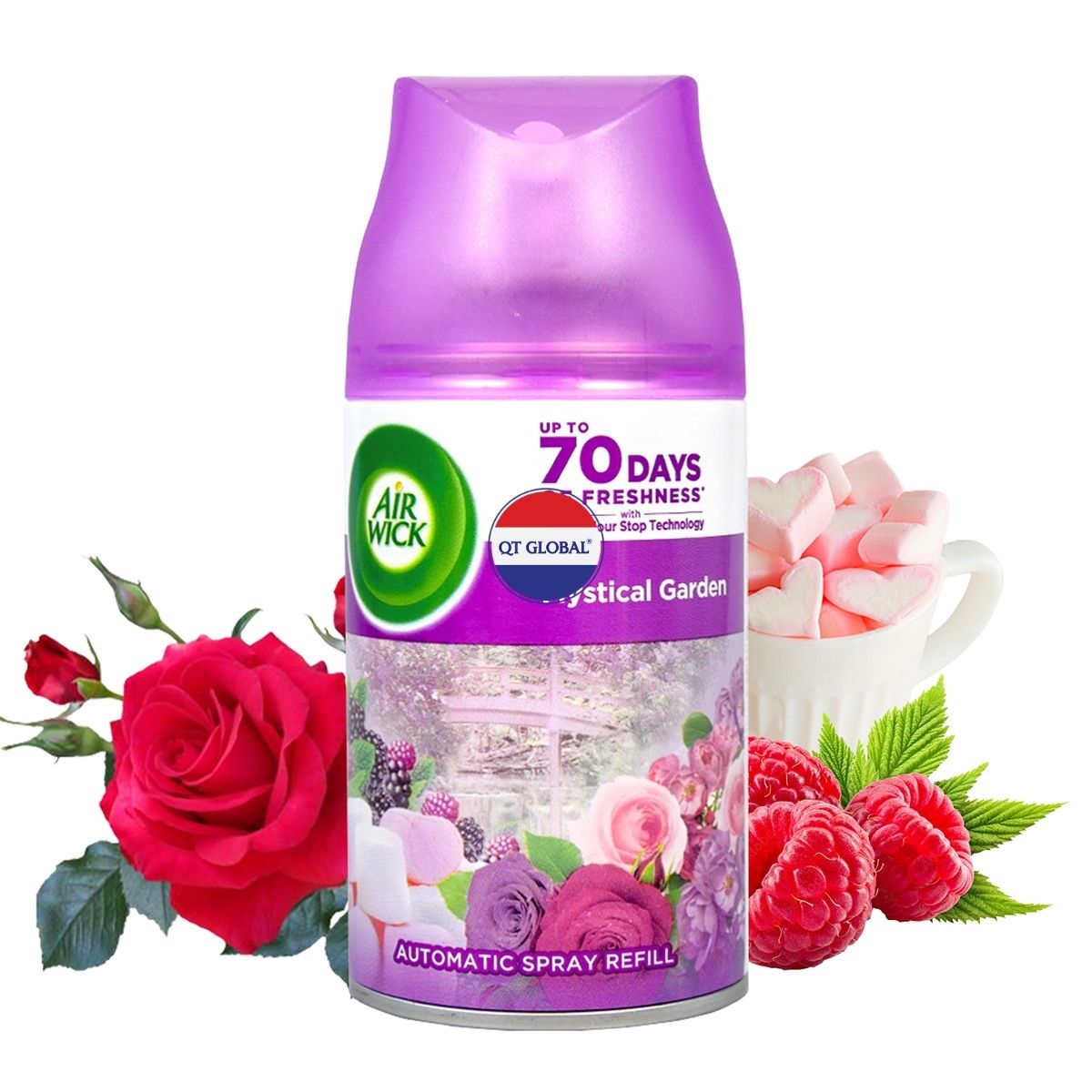 Bình xịt tinh dầu thiên nhiên Air Wick Mystical Garden 250ml QT016842 - hoa hồng hoàng gia