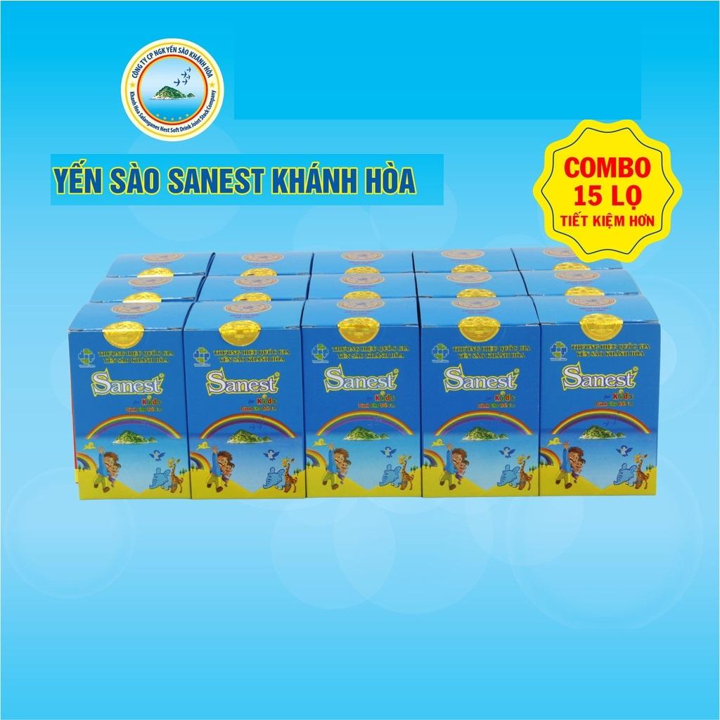 [Combo 15 lọ] Nước Yến sào Khánh Hòa Sanest dành cho trẻ em đóng lọ 62ml