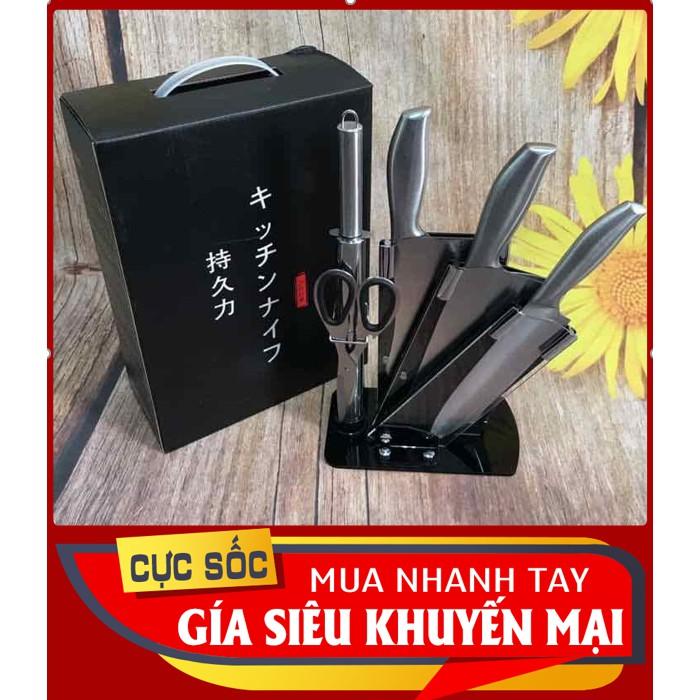 Bộ Dao Nhật 6 Món Tặng Giá Đựng Dao Siêu Đẹp