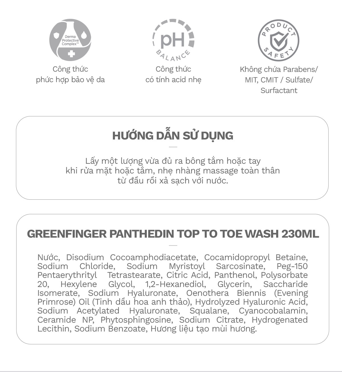 Combo 1 Sữa Tắm Gội Toàn Thân Và 1 Sữa Dưỡng Ẩm Cho Bé (0-36 tháng) GREENFINGER PANTHEDIN TOP TO TOE WASH 230ml + DERMA LOTION 230ml