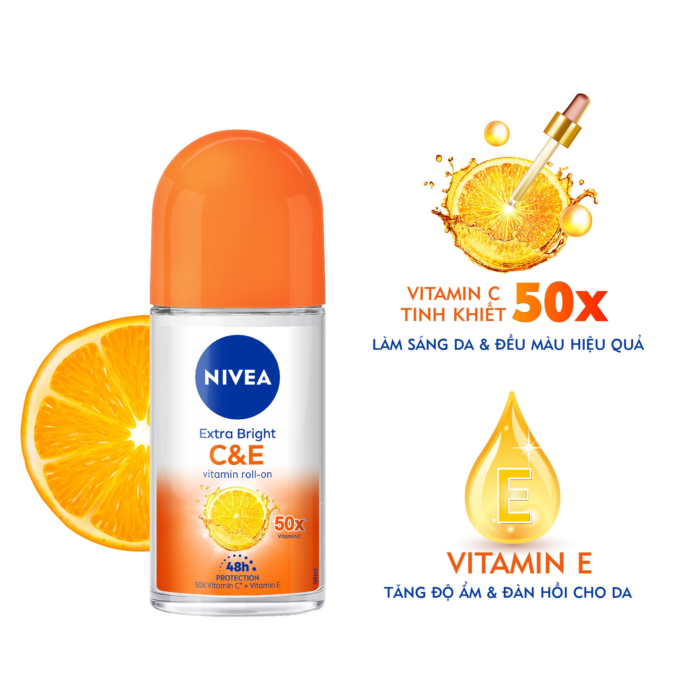 Lăn Ngăn Mùi NIVEA Vitamin C&E Dưỡng Sáng Da | Vitamin C | Vitamin E - 84186