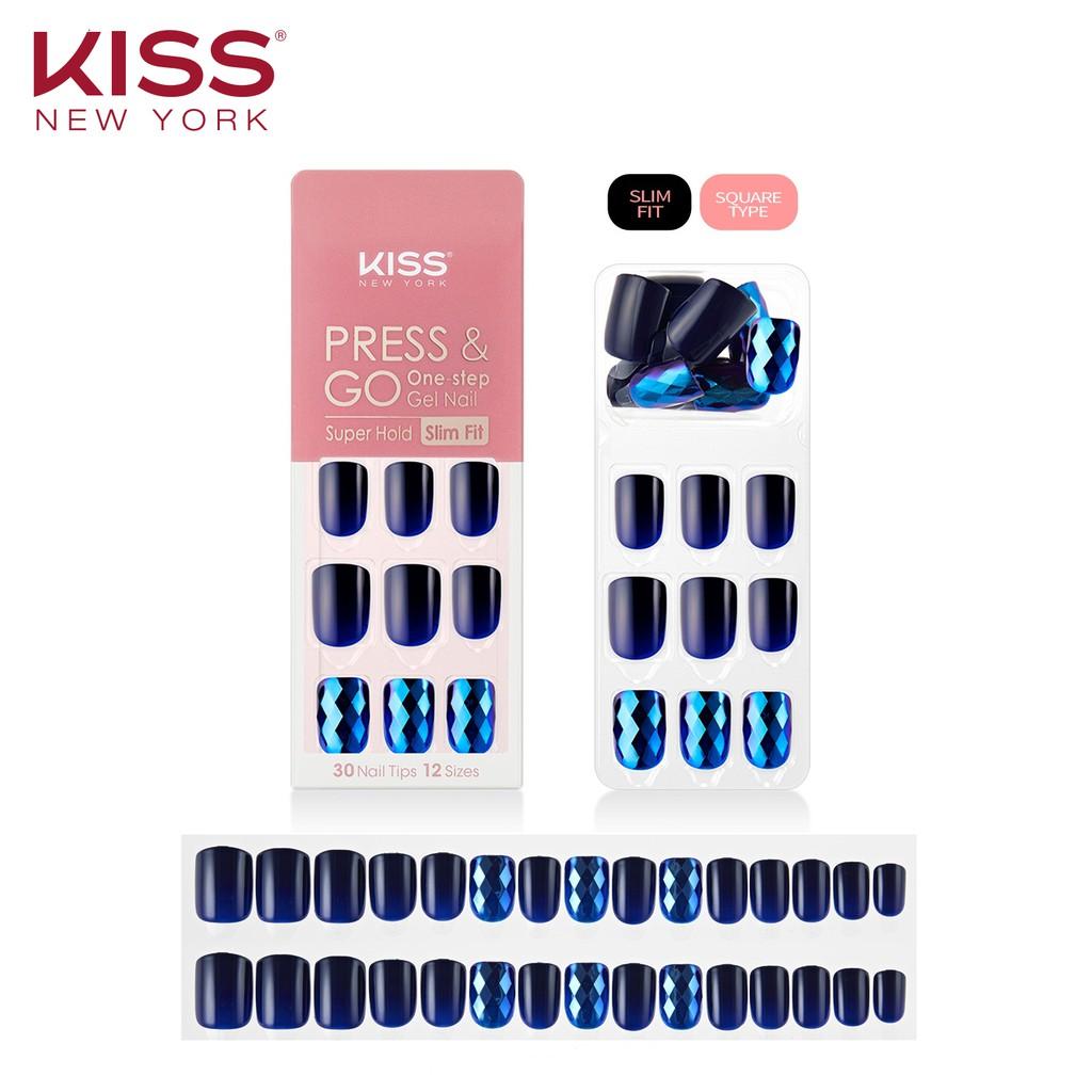 Bộ 30 Móng Tay Gel Tự Dán Press &amp; Go Kiss New York Nail Box - Secret Night (KPNS03K)