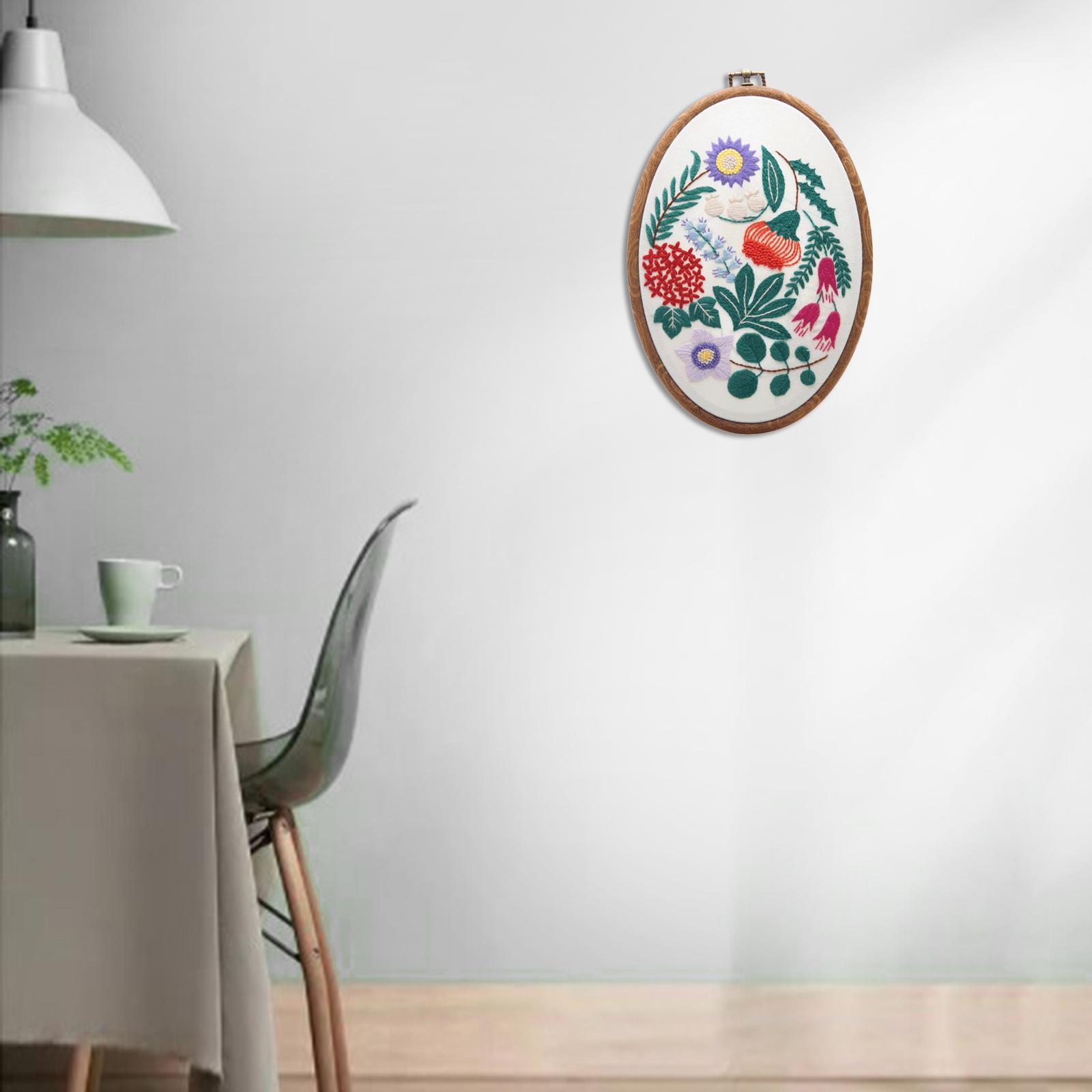 Stamped Embroidery Kit for Beginners with Pattern Floral Cross Stitch kit Starter Kit with Embroidery Hoop, Color Threads