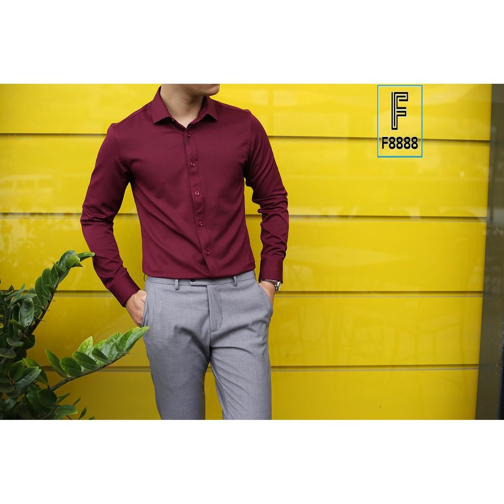 Áo sơ mi nam dài tay Đỏ Đô Cao cấp