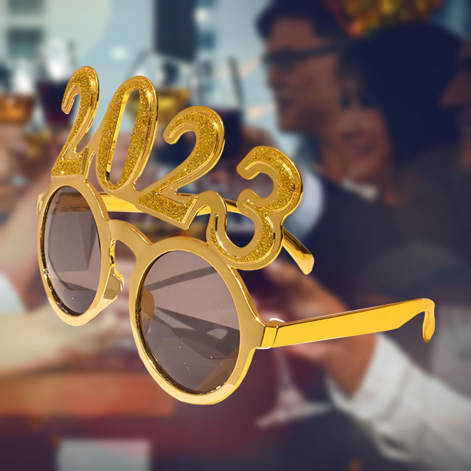 New Year Photo Glasses Photo Prop Eve Party Supplies 2023 Glasses Frame for Adults