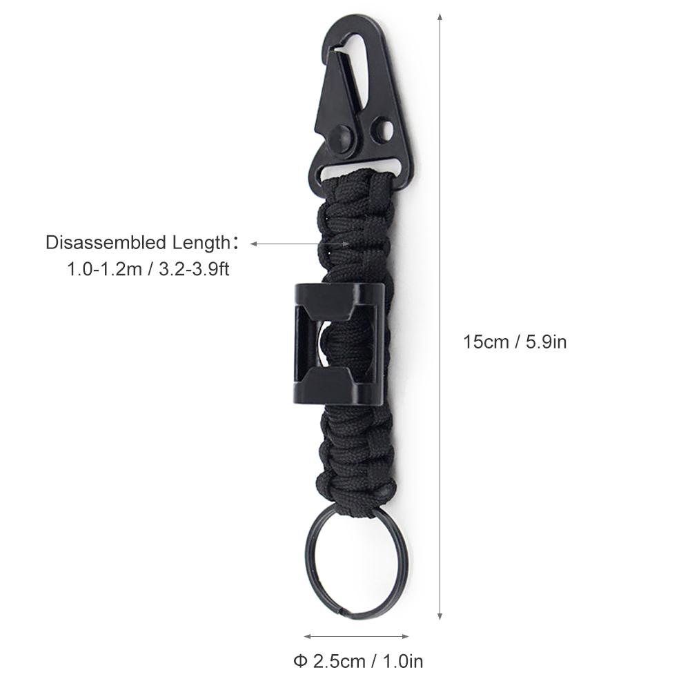 Bộ 6 móc khóa dây buộc paracord Được làm bằng dây buộc polyester chất lượng cao, với kẹp hợp kim kẽm và vòng chìa khóa bằng kim loại,thích hợp cho các hoạt động ngoài trời