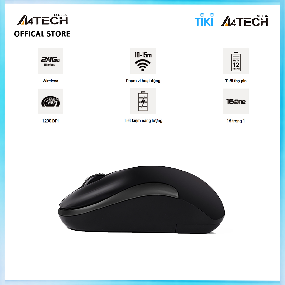 Chuột vi tính Wireless A4tech Small Box A4TECH G3-300N - Hàng chính hãng