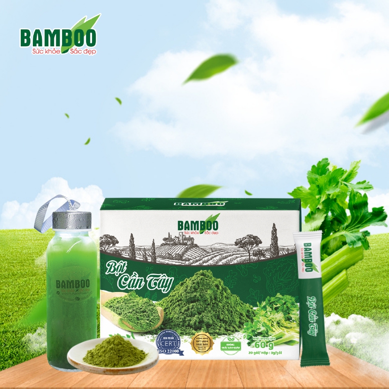 Bột Cần tây BAMBOO nguyên chất, siêu mịn 60g/ 20 gói