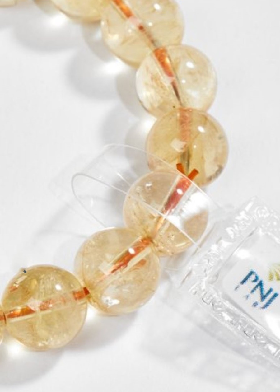Gembank Vòng Tay Thạch Anh Vàng Citrine 10MM Kèm Giấy Kiểm Định