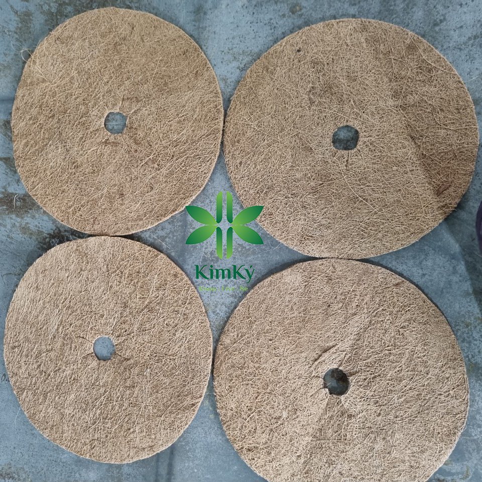 Combo 5 Tấm Xơ Dừa Chống cỏ, Lót chậu, Giữ Ẩm Đất, Giá Thể Cây Trồng. Đường Kính 45cm