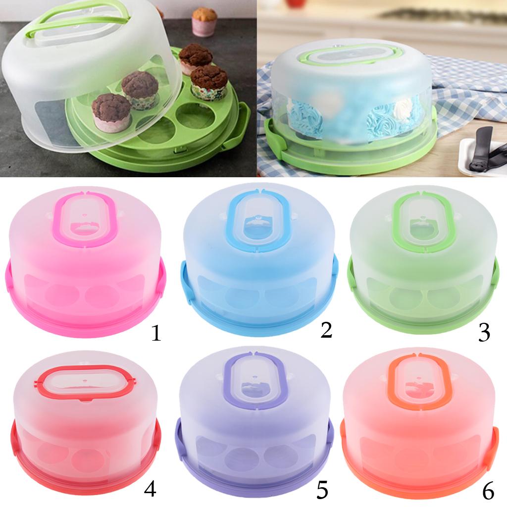 Portable Cake Cupcake Carrier Latching Cake Server Plastic Storage Box Tray