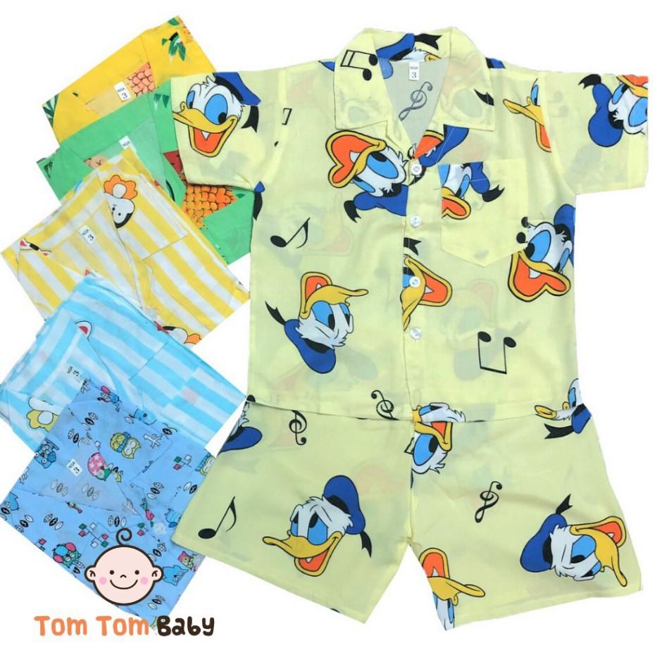 Bộ quần áo bé trai Pijama CỘC TAY chất vải tole, lanh 2 da loại 1 mềm, mịn, mát size 9-29 kg, hàng xưởng may Vi