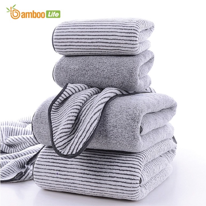 Khăn tắm sợi tre kháng khuẩn, siêu thấm hút, mềm mịn