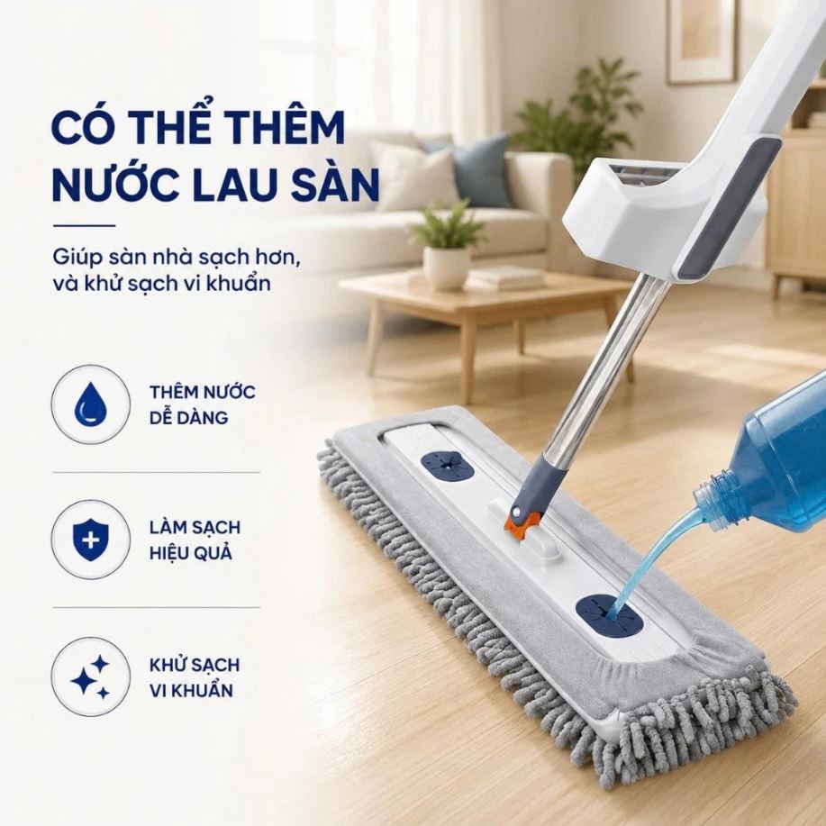 Cây Lau Nhà Tự Vắt Kèm 3 Bông Lau San Hô