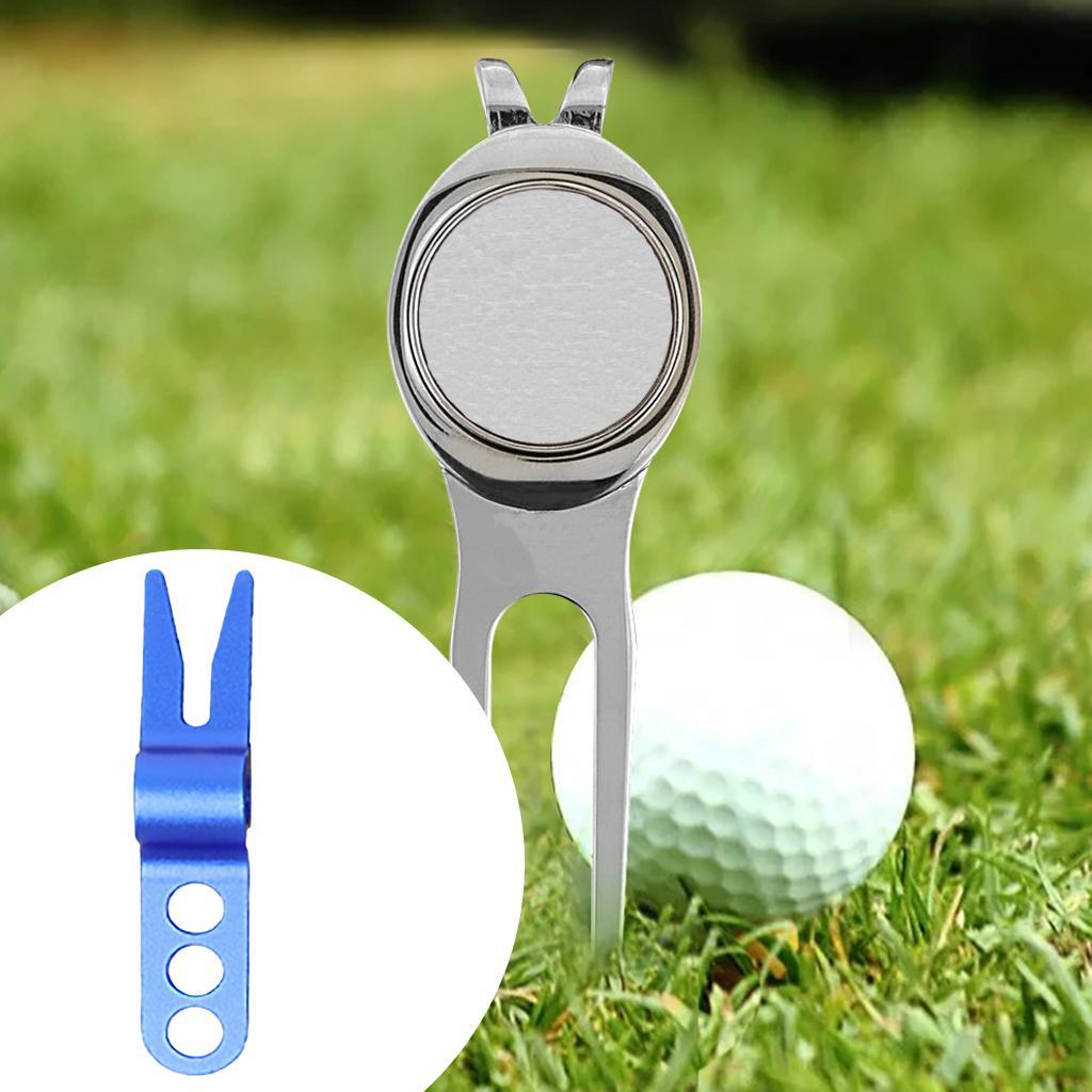 2x Golf Tool Alignment Golf Ball Marker Putting Green Fork Golf Equipments