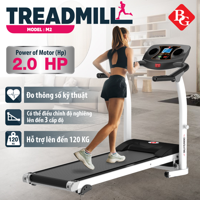 BG Máy chạy bộ điện đơn năng Model M2 TREADMILL