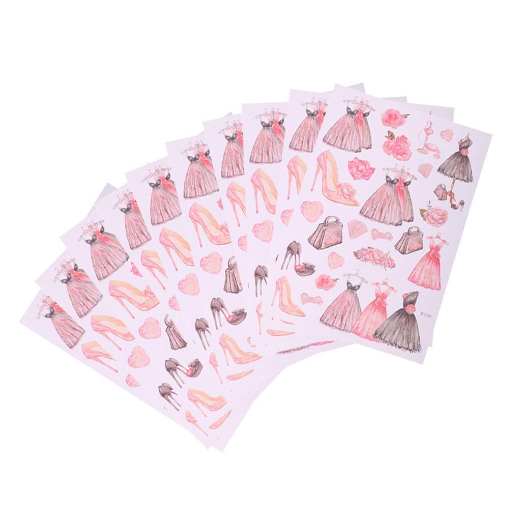 10 Sheets DIY Paper Stickers Diary Scrapbook Label Sticker Photo Album Decor