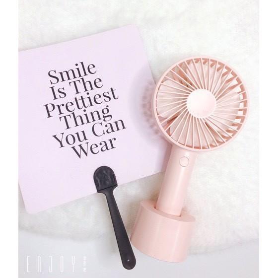 Quạt Cầm Tay Mini, Để Bàn Sạc Tích Điện Siêu Tiện Dụng Cho Mua Hè, Giao Màu Ngẫu Nhiên