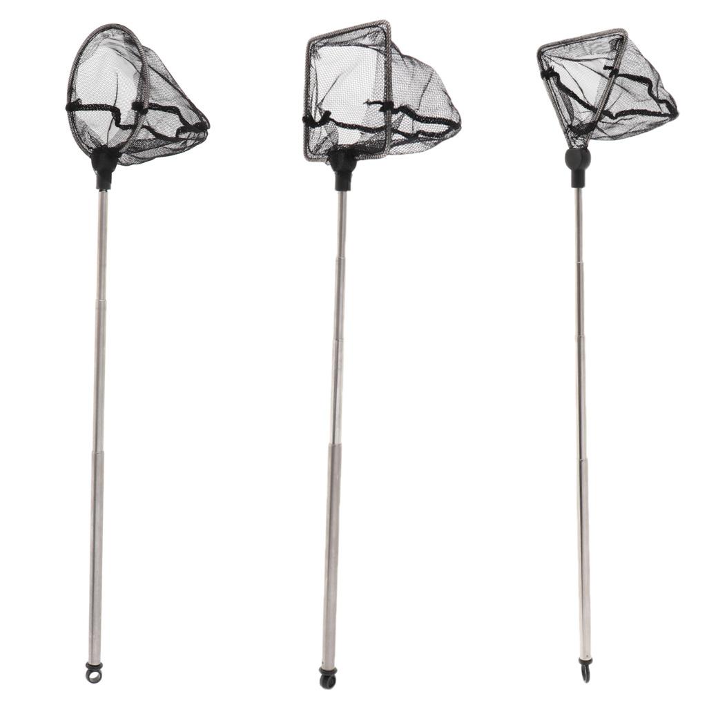 Mini Aquarium Fish Tank Net with Extendable Long Handle for Tank Black