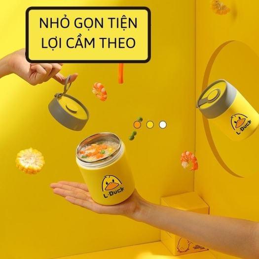 Bình Ủ Cháo Lõi iNox Cute Vịt Vàng L-Duck 550ml