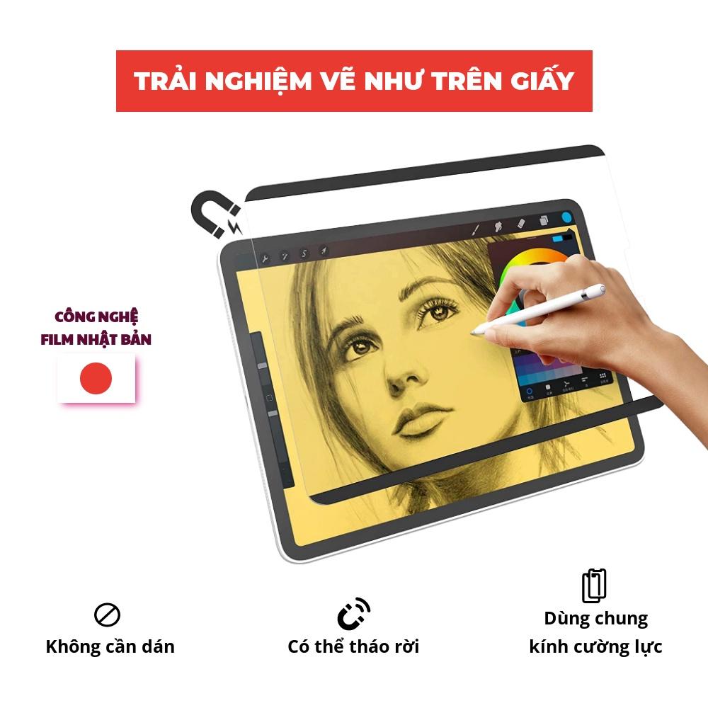 Miếng dán màn hình dành cho iPad PaperLike - Mocato M307 - nam châm dính dùng chung với kính cường lực tái sử dụng 20000 lần - Hàng chính hãng