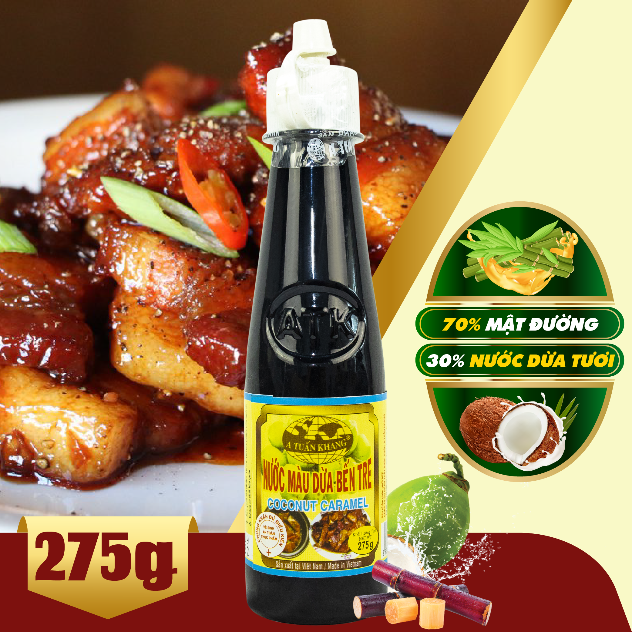 Đặc Sản Bến Tre - Nước Màu Bến Tre A Tuấn Khang - Ocop 3 Sao