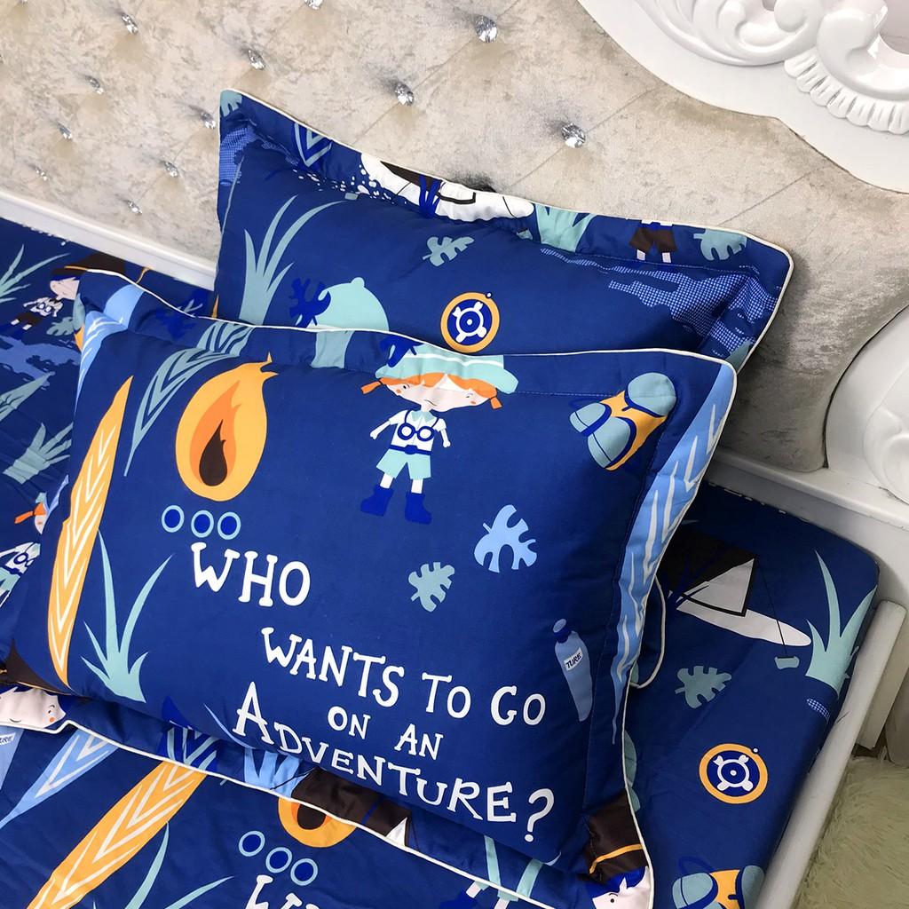 Bộ Ga Gối Cotton 100% Hàng Việt Nam Chất Lượng Cao Mẫu PHIÊU LƯU. Thấm Hút Mồ Hôi Cực Tốt