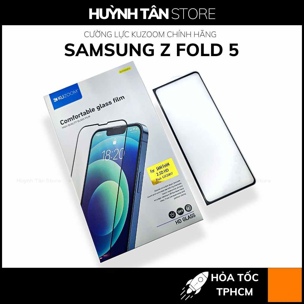 Kính cường lực z fold 5 trong suốt full màn hình chống bám vân tay KUZOOM phụ kiện điện thoại huỳnh tân store