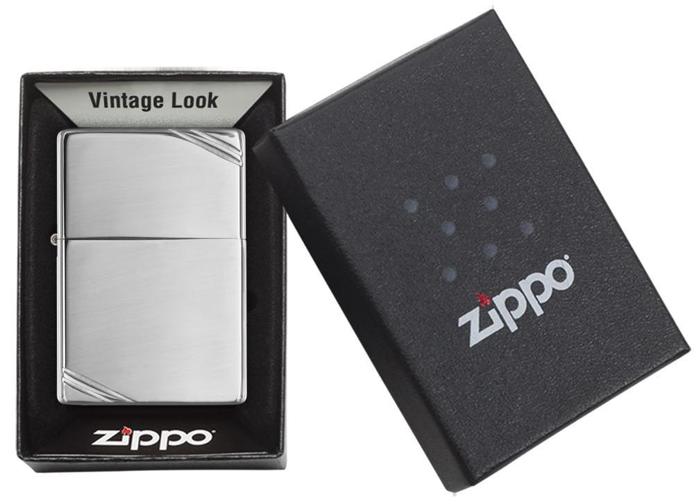 Bật lửa Zippo High Polish Chrome Vintage with Slashes 260