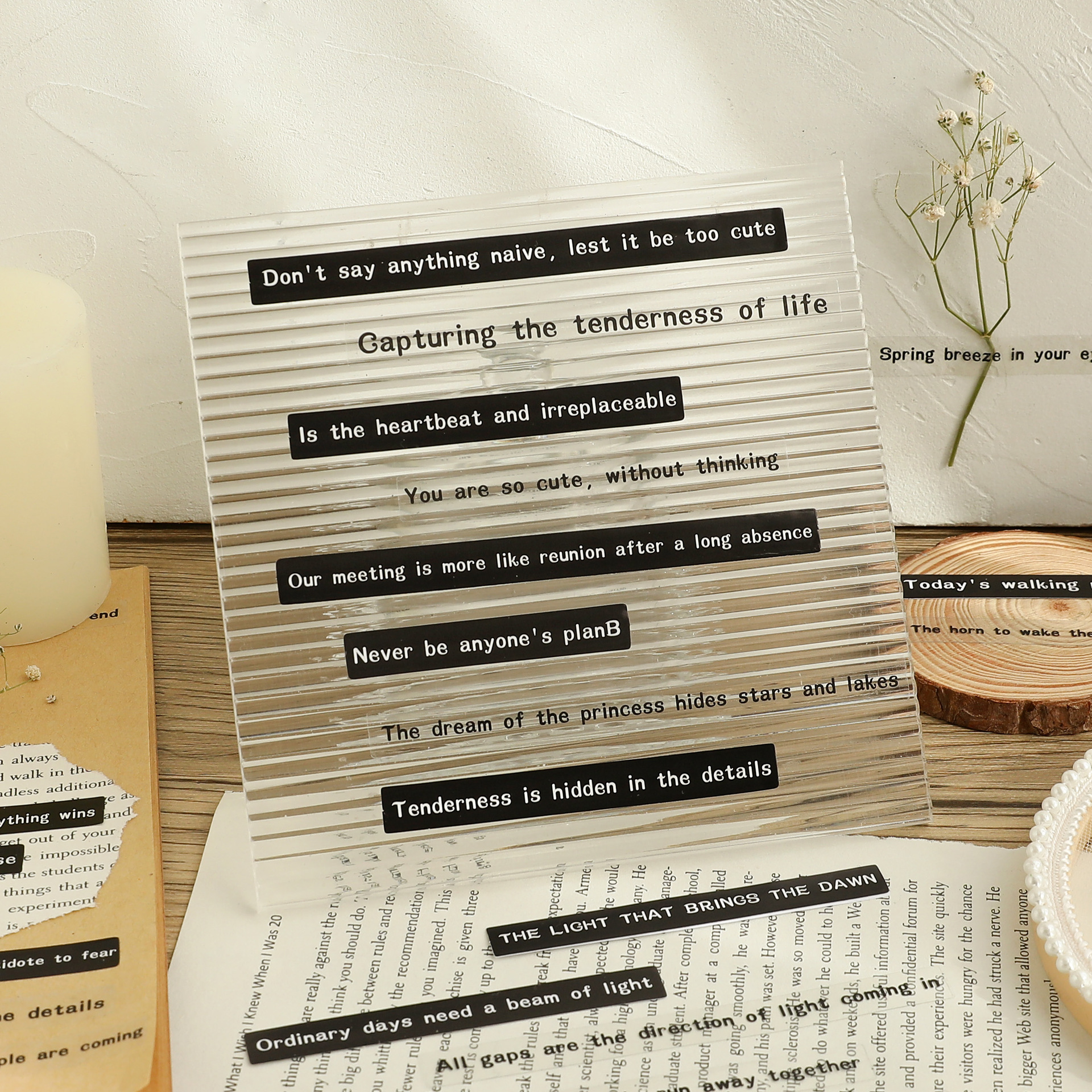 S72 - Set 20 stickers giấy/PET chống nước chữ câu quotes tiếng Anh trang trí sổ bullet journal