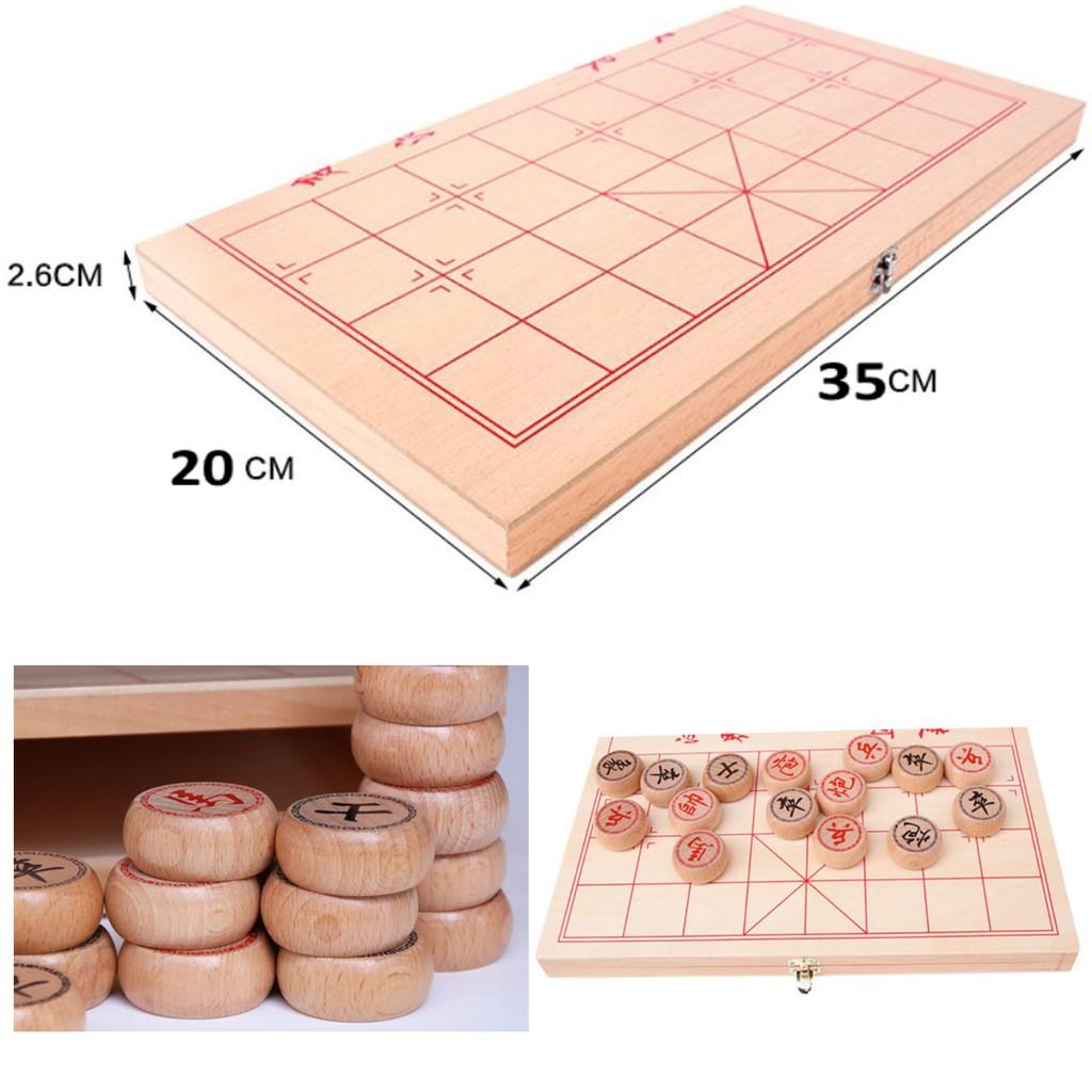 Bộ Cờ Tướng Gỗ Cao Cấp Bàn Cờ 40 x 35 Cm Kiêm Hộp Đựng Cờ – Chọn Size Quân Chính Hãng Amalife