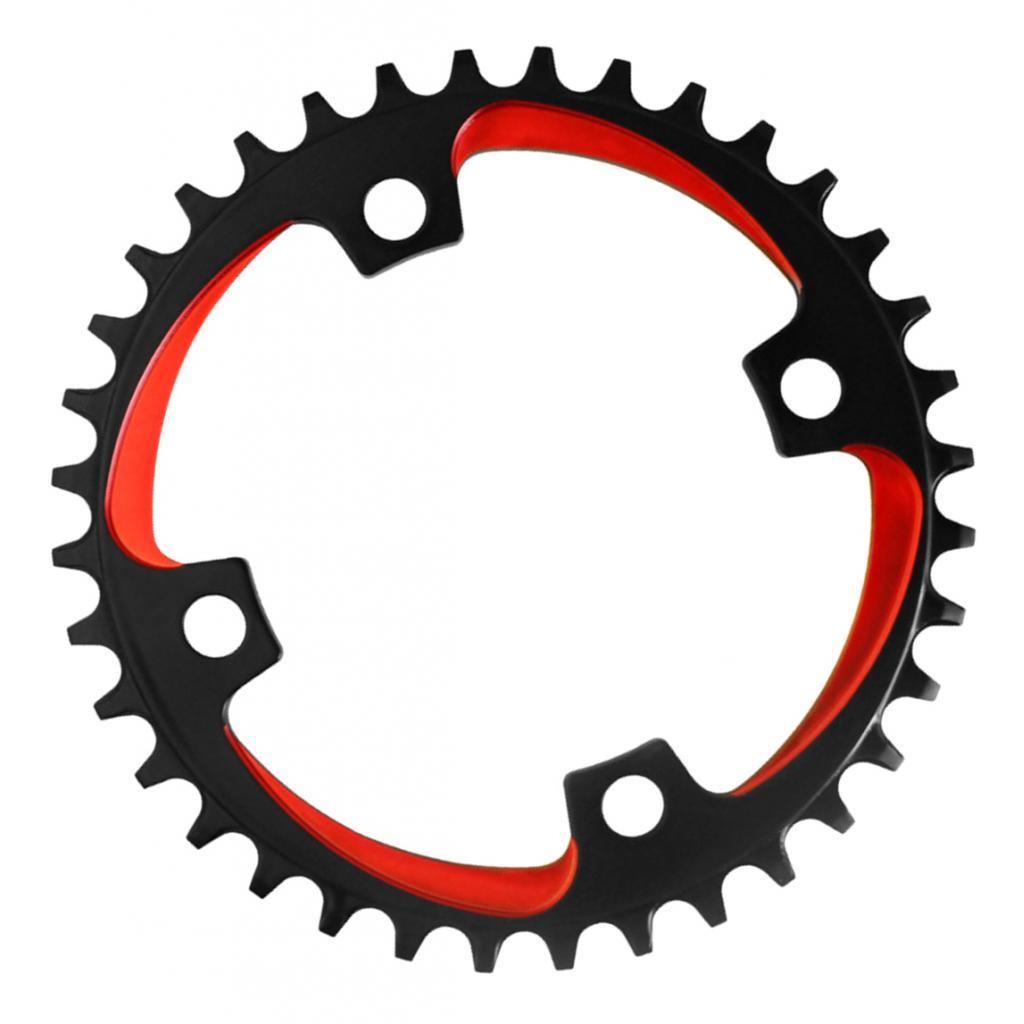 Bike Chainring, Round 104 BCD Mountain Bike Bicycle Single Speed Chainring - Lightweight Aluminum Alloy - Easy Installation - Select Colors & Sizes
