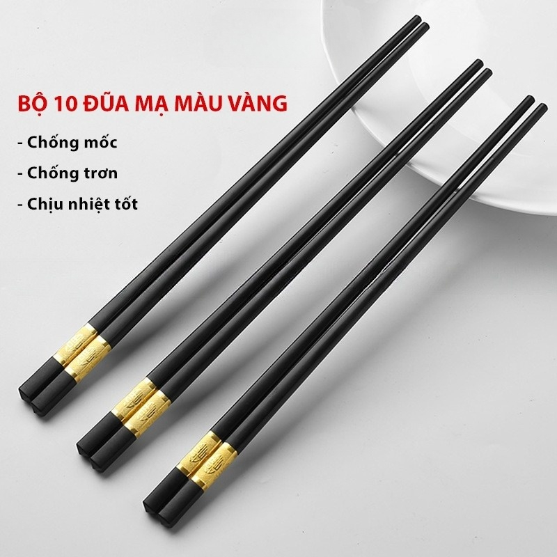 Set 10 Đũa Nhựa Ăn Cơm Chịu Nhiệt Cao Chống Mốc Không Trơn Trượt Tốt Hơn Đũa Gỗ Dùng Cho Quán Ăn Nhà Hàng Giao Màu Ngẫu Nhiên