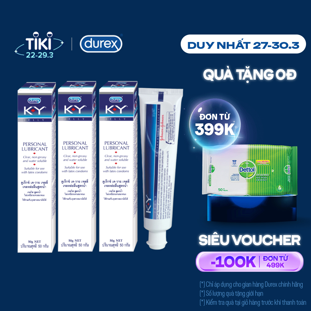 Bộ 3 gel bôi trơn Durex K-Y Jelly 50g