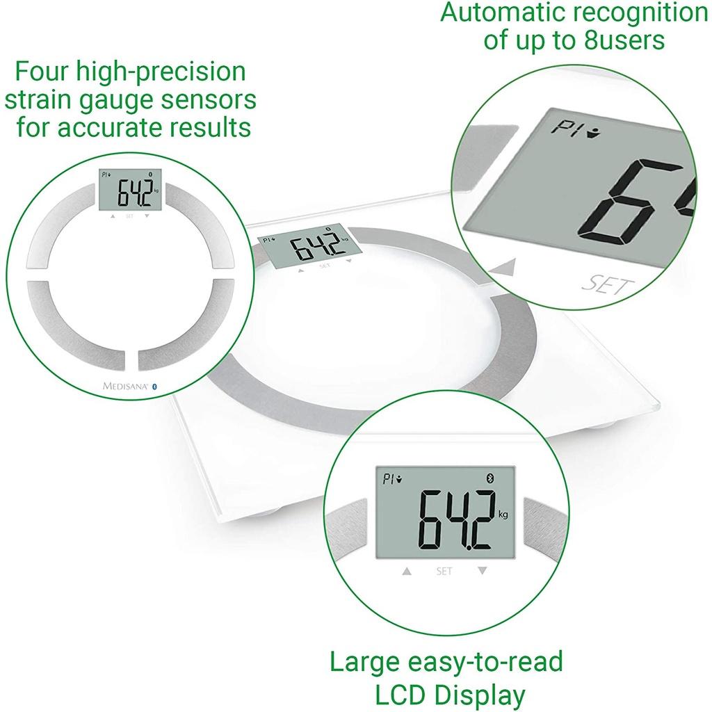 Cân Sức Khỏe Medisana 40444 BS VE 4, Phân Tích Tình Trạng Sức Khỏe Nhanh Chóng, Hiệu Quả, Chính Xác, Nhập Đức
