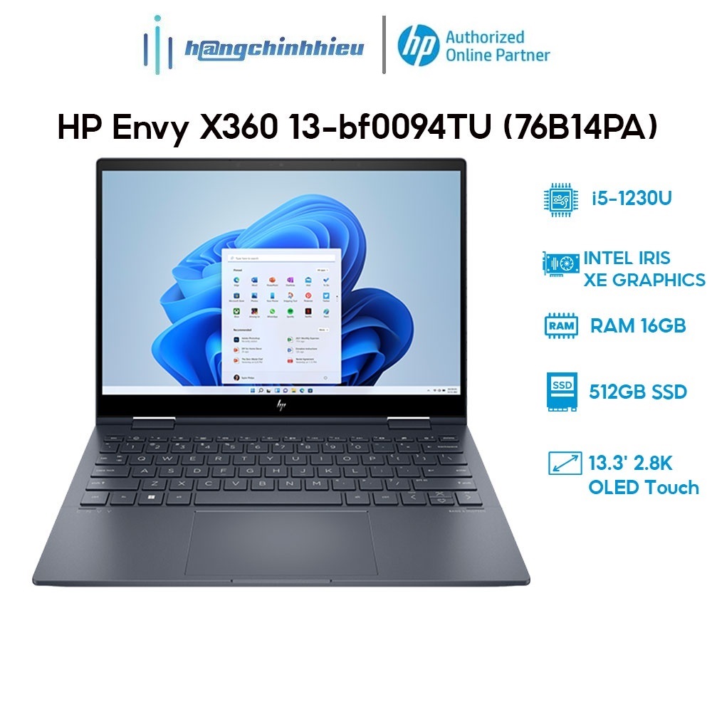 Hình ảnh Laptop HP Envy X360 13-bf0094TU 76B14PA i5-1230U | 16GB | 512B | 13.3' 2.8K OLED Touch Hàng chính hãng