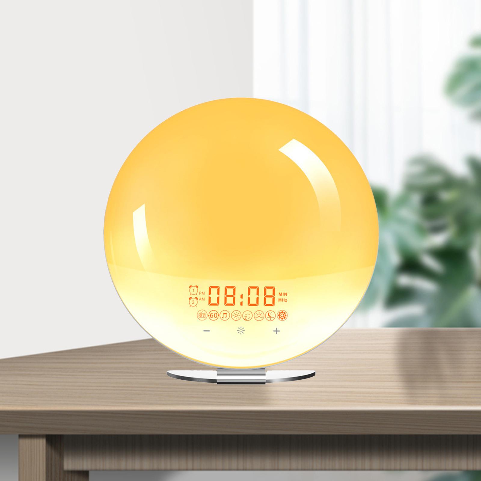 Wake Up Light Sunrise Simulation Alarm Clock FM Radio White Noise Sounds EU