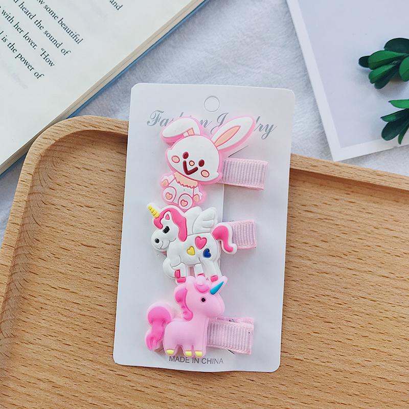 Set 3 Kẹp Tóc Hoạt Hình Xinh Xắn Cho Bé Gái