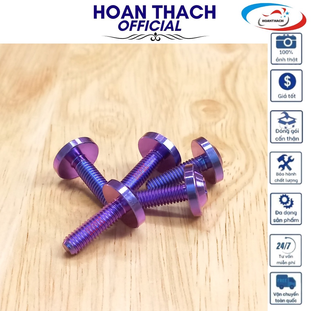 Ốc Gr5 Titan Đầu Dù 6L20 Tím Dùng cho nhiều dòng xe SP010347 (giá 1 con)