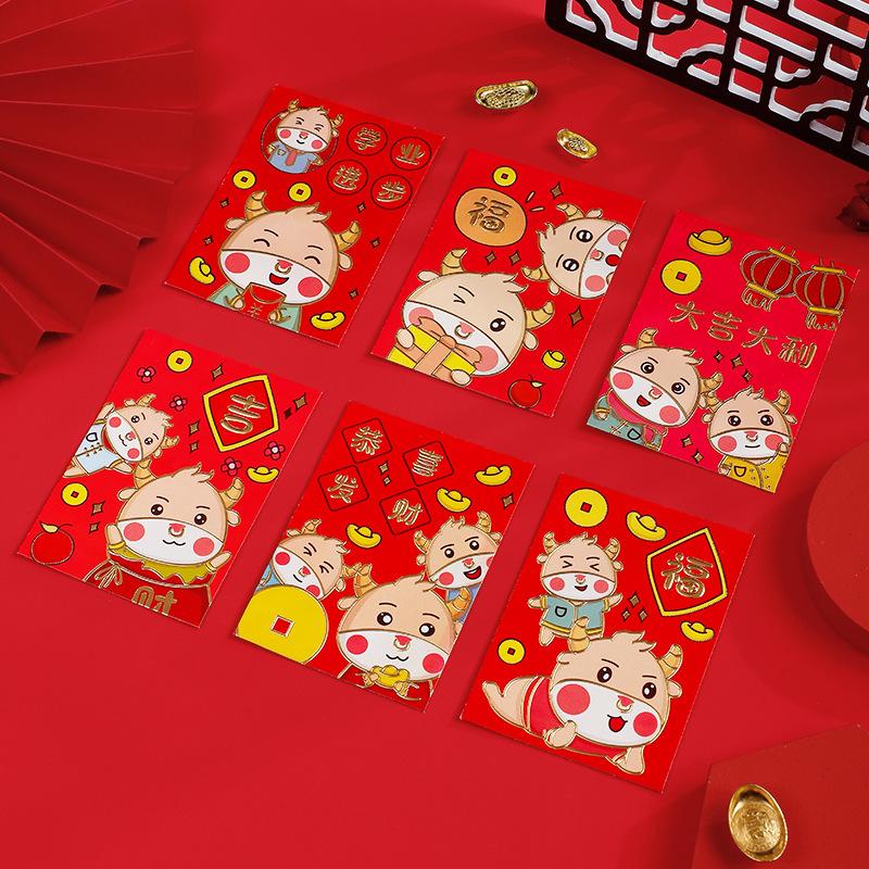 Bao Lì Xì Năm Mới 2021 Họa Tiết Chú Bò Dễ Thương