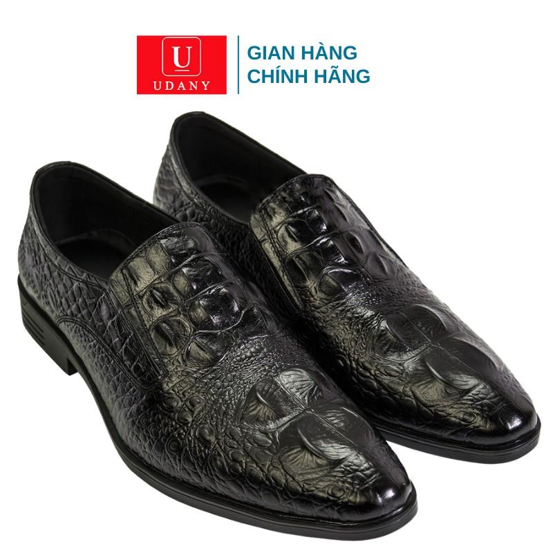 Giày Tây Công Sở Nam Da Bò Vân Cá Sấu UDANY Mẫu Mới - GLN23