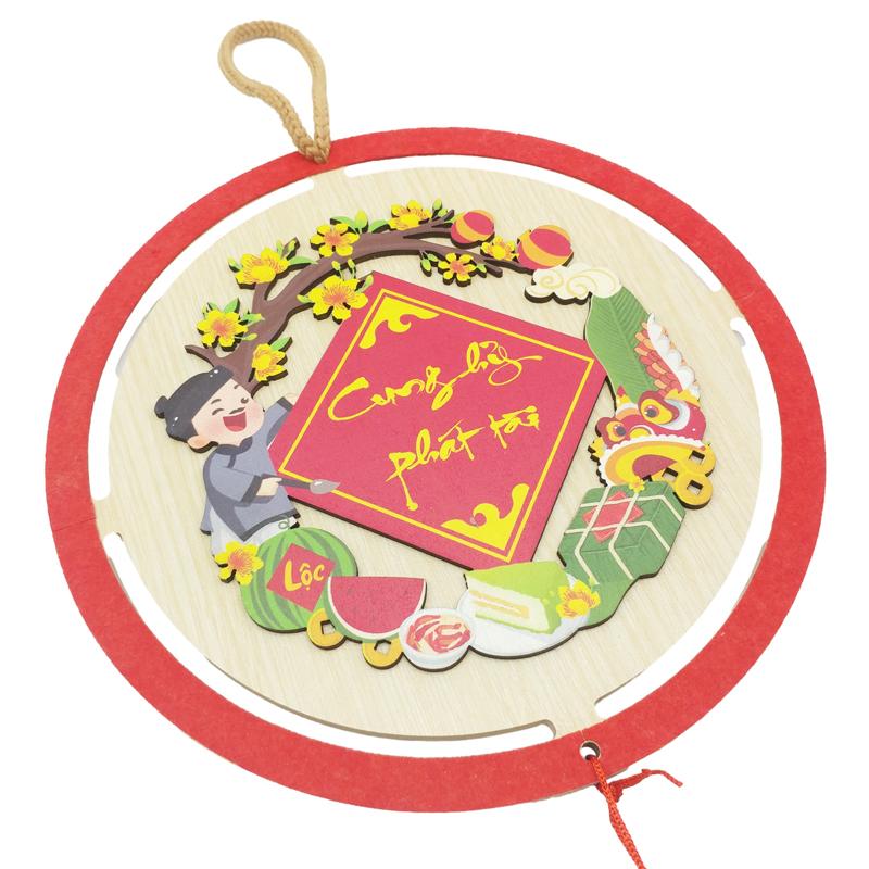 Bảng Gỗ Treo Tường Trang Trí Tết - Bách Mộc T35 - Cung Hỷ Phát Tài