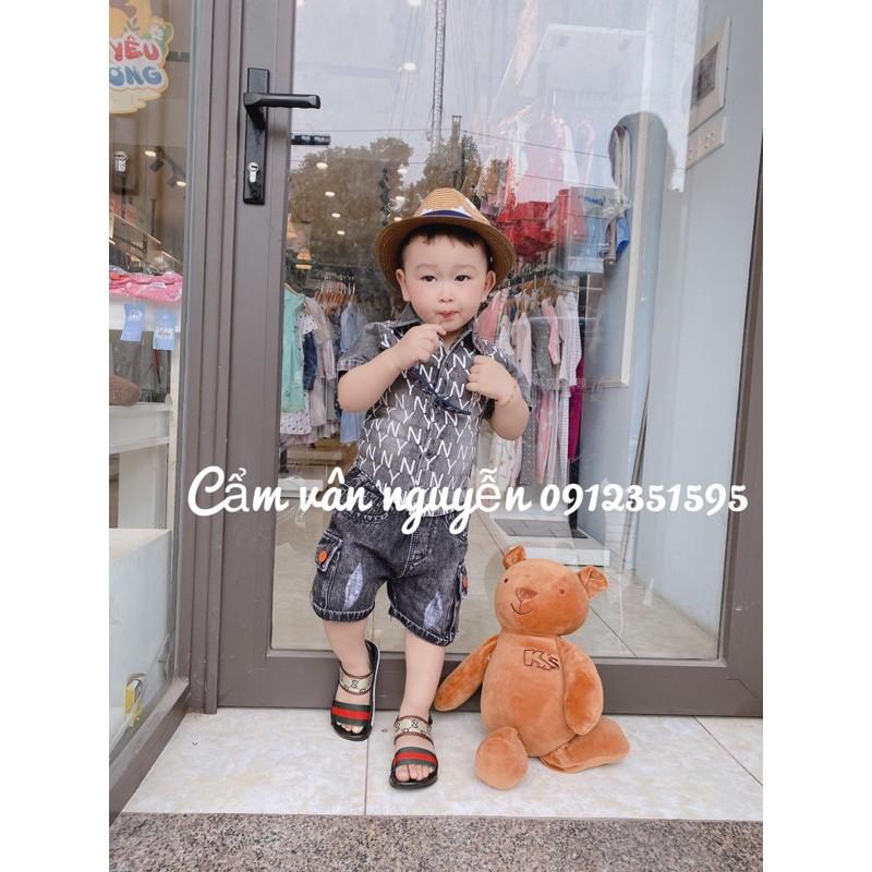 Xả nốt quần sooc jean túi hộp bé trai