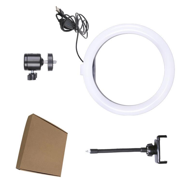 Khuyến mại vẻ đẹp phát sóng trực tiếp ánh sáng 10 inch 26 cm vòng lấp đầy ánh sáng ba màu ánh sáng điện thoại di động giá đỡ phát sóng trực tiếp ánh sáng có thể điều chỉnh