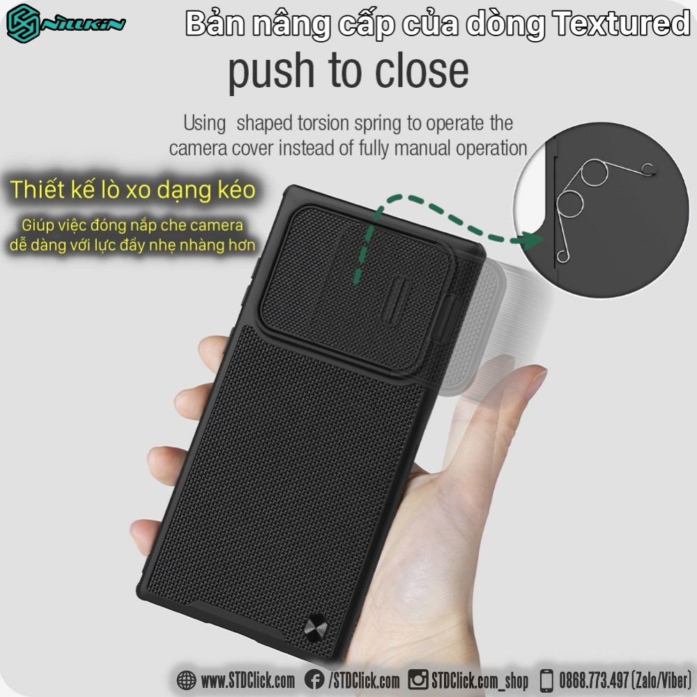 ỐP LƯNG DÀNH CHO ĐIỆN THOẠI SAMSUNG GALAXY S22 ULTRA 5G NILLKIN TEXTURED S NYLON FIBER BẢO VỆ CAMERA