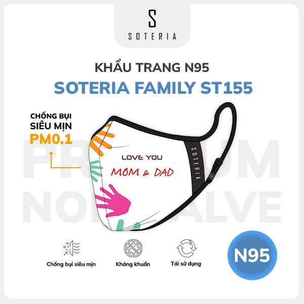 Khẩu trang thời trang Soteria Family ST155 - N95 lọc 99% bụi mịn 0.1 micro