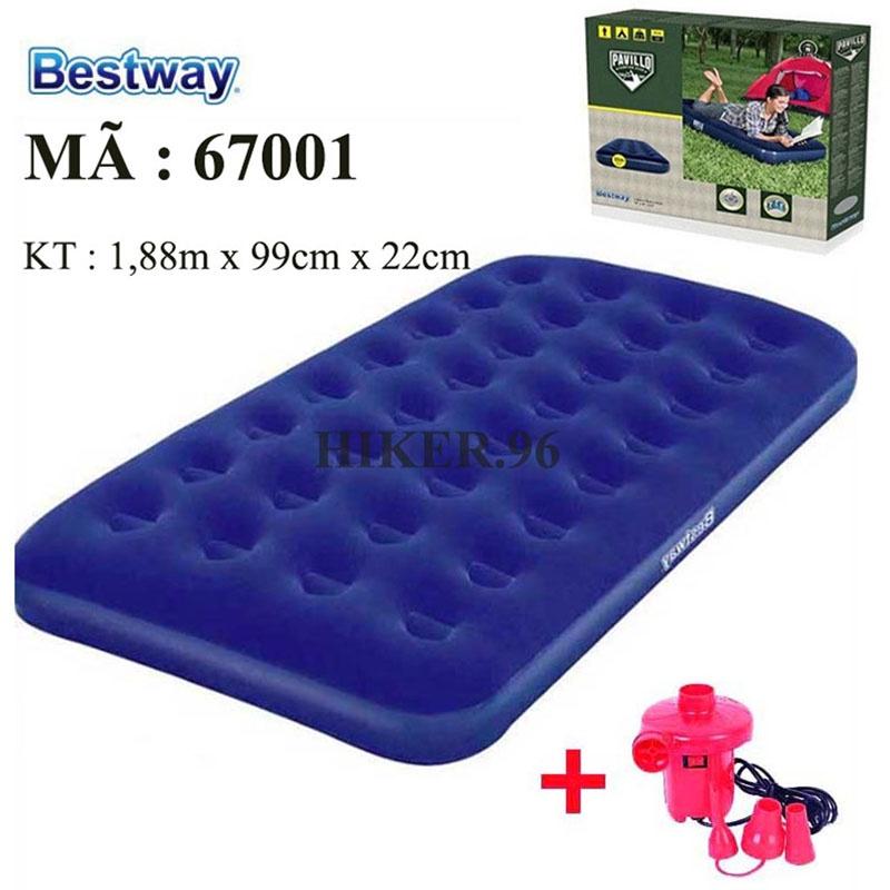 Đệm hơi BestWay cao cấp - Nệm hơi BestWay 67001 Kích Thước 188cm*99cm*22cm BH 12 Tháng